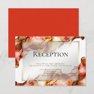 Invitation RÉCEPTION   Aquarelle Abstraite Couleurs d'automne