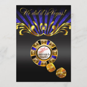 Invitation Réception Art Nouveau Vegas   bleu or