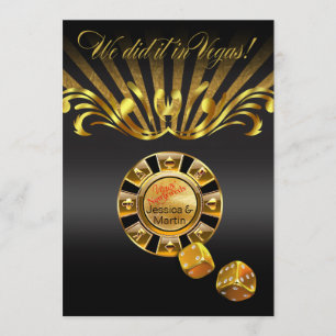 Invitation Réception Art Nouveau Vegas   noir or