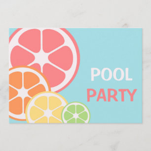 Invitation Réception au bord de la piscine d'agrume