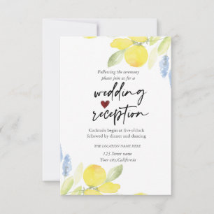 Invitation Réception aux citrons aquarelles