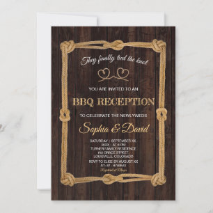 Invitation Réception BBQ Rustique Corde Nous Avons Noué Le Nœ
