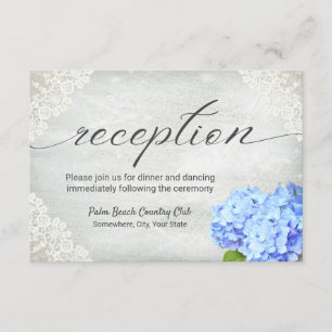 Invitation Réception blanche florale de dentelle d'hortensia