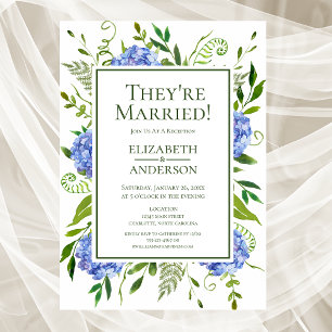 Invitation Réception Blue Hydrangeas