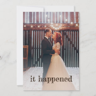 Invitation Réception Bohème Mariage Photo Rustique