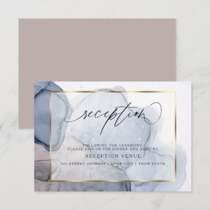 Invitation Réception Chic Inky Dusty Blue Mauve