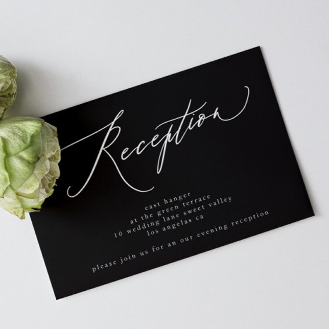 Invitation Réception classique Noir Blanc Mariage (Créateur téléchargé)