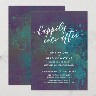 Invitation Réception Colorée et Abstraite de Félicité Éternel