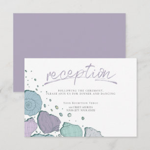 Invitation RÉCEPTION   Coquillages décontractés Lilac et Dust