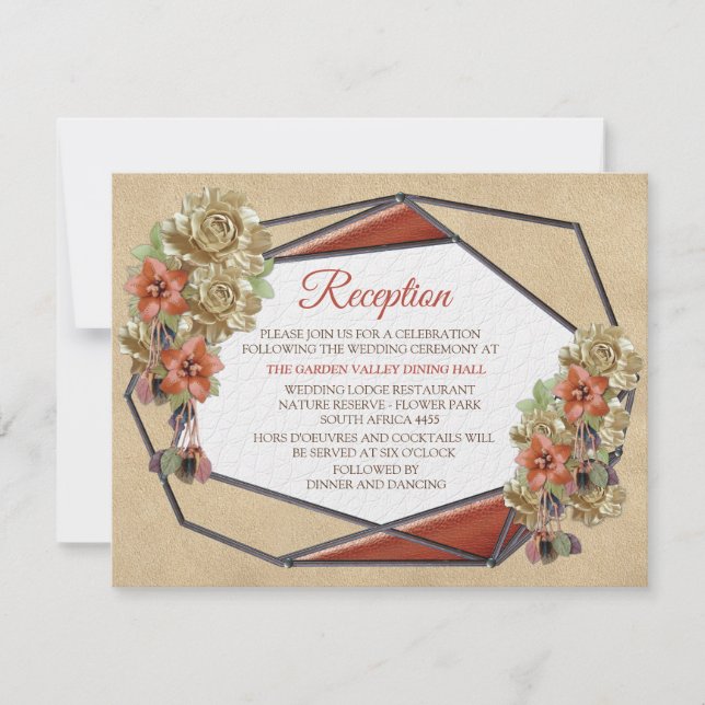 Invitation Réception d'art en cuir et daim (Devant)