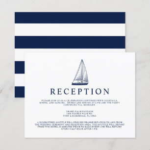 Invitation Réception de bateau à voile de style nautique