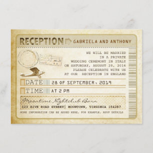 Invitation réception de billet vintage
