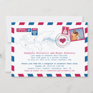 Invitation Réception de courrier aérien USA et Royaume-Uni