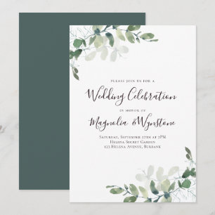 Invitation Réception de la fête des Mariages Eucalyptus