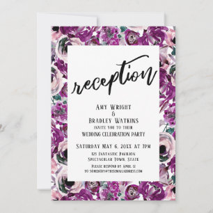 Invitation Réception de main décontractée Fleurs aquarelles r