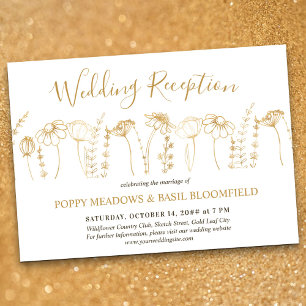 Invitation Réception de mariage à fleurs sauvages - Esquisse 