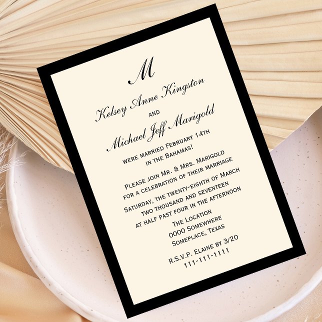 Invitation Réception de mariage après-affordable pas chère Cr (Créateur téléchargé)