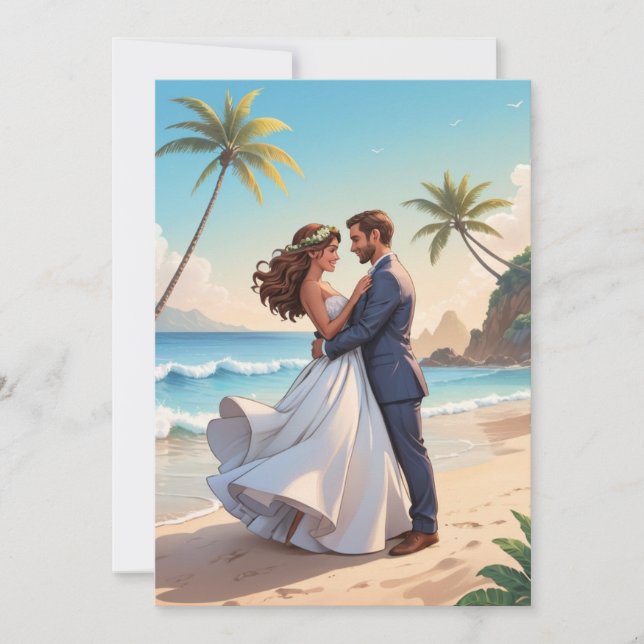 Invitation réception de mariage après évasion moderne et heur (Devant)