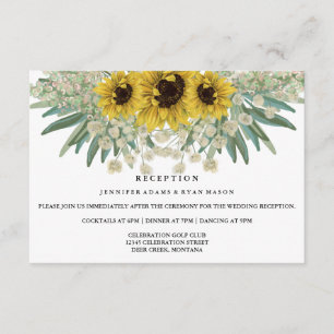 Invitation Réception de mariage aquarelle tournesol