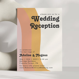 Invitation Réception de mariage arc-en-ciel rétro moderne des