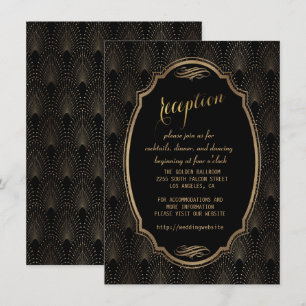 Invitation Réception de mariage Art Déco charmant de Gatsby l