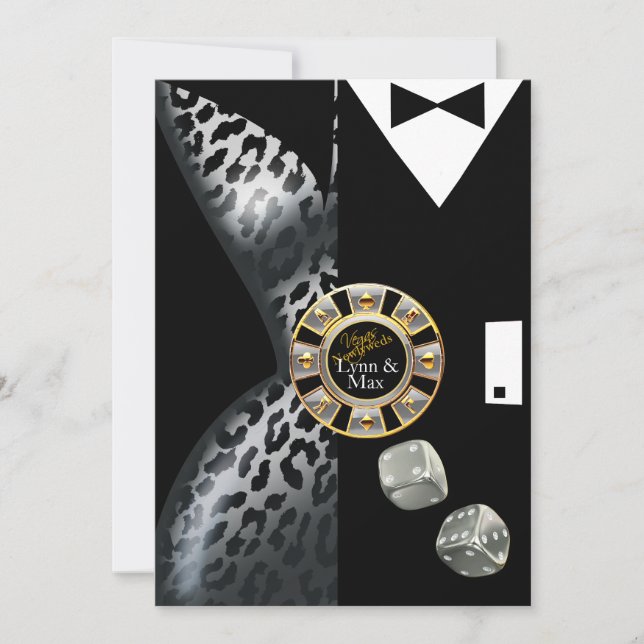 Invitation Réception De Mariage Art Déco Las Vegas | argent (Devant)