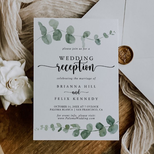 Invitation Réception de mariage au eucalyptus Green Delight  (Créateur téléchargé)