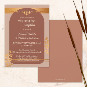Invitation Réception de mariage automnale en terre cuite et c
