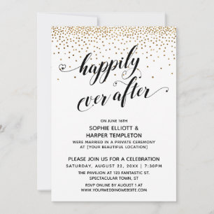 Invitation Réception de Mariage avec Confettis Dorés Uniqueme