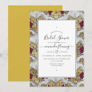 Invitation Réception de mariage avec dégustation de vin borde