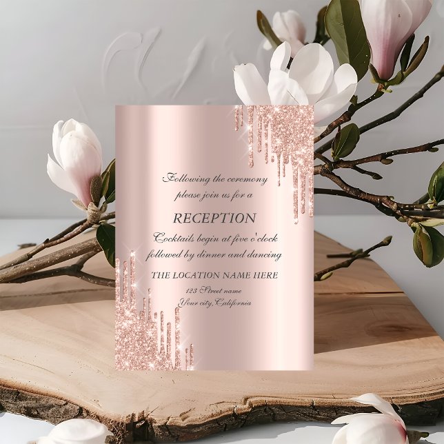 Invitation Réception de mariage avec éclaboussures de paillet (Créateur téléchargé)