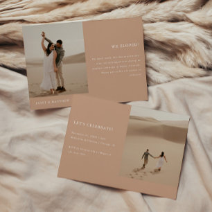 Invitation Réception de mariage avec évasion en Beige Moderne