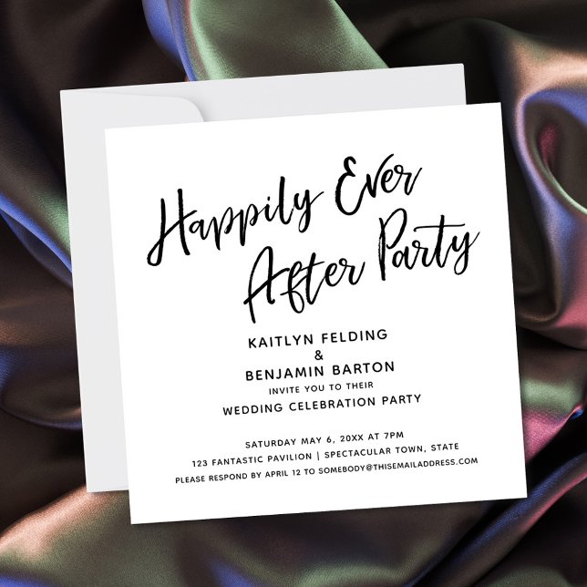 Invitation Réception de mariage avec un script décontracté po (Créateur téléchargé)
