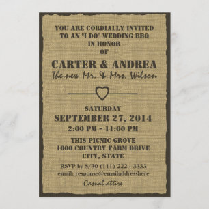 Invitation Réception de mariage barbecue