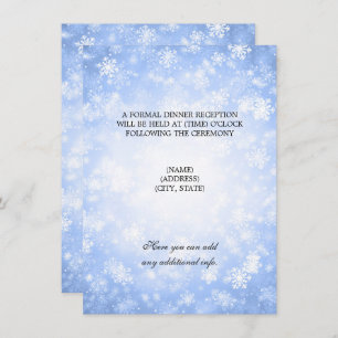 Invitation Réception de mariage Blue Winter Wonderland