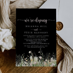 Invitation Réception de mariage bohème avec fleurs sauvages n