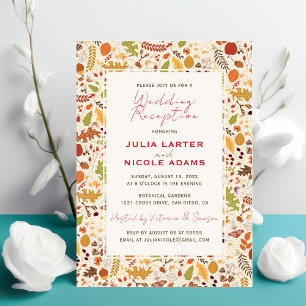 Invitation Réception de mariage Bohème Séché Rustique Automne