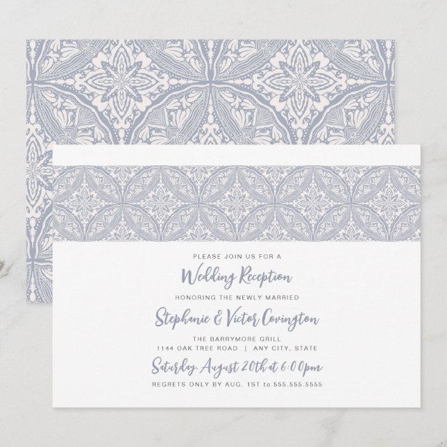 Invitation Réception de mariage Boho Medallion (Devant / Derrière)