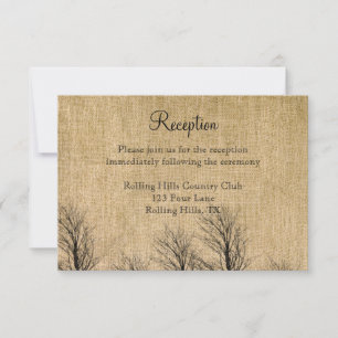 Invitation Réception de mariage Burlap et Birch Posh