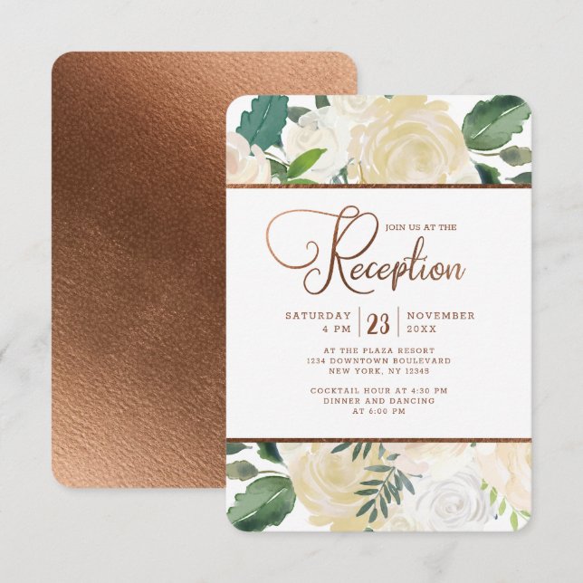 Invitation Réception de mariage champêtre rustique Farmhouse  (Devant / Derrière)