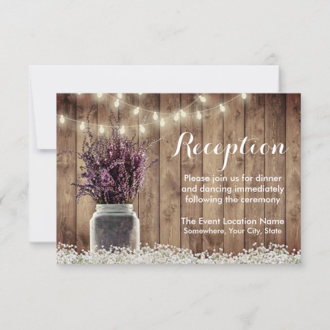 Invitation Réception de mariage dans un pot Mason avec des fl (Devant)