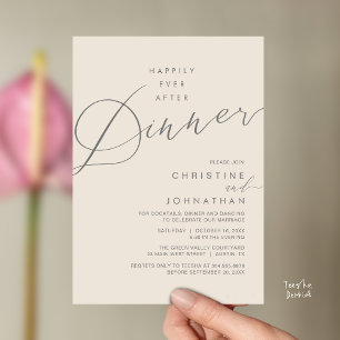 Invitation Réception de mariage de dîner pour toujours heureu