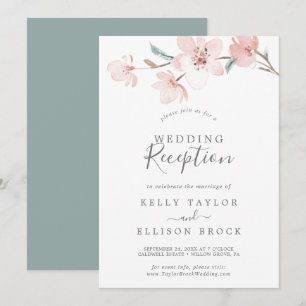 Invitation Réception de mariage de fleurs de cerisiers de pri