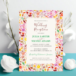 Invitation Réception de mariage de fleurs de tulipe d'été vib