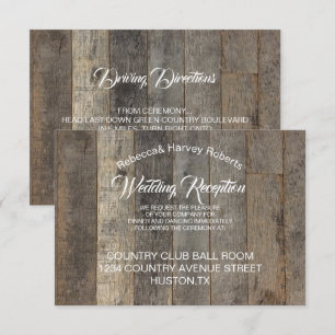 Invitation réception de mariage de grange en bois de style we