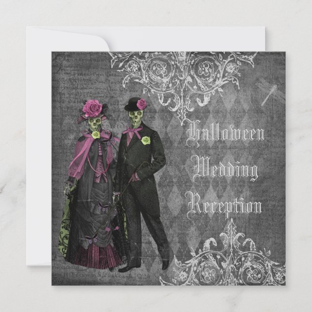 Invitation Réception de mariage de jeune mariée et de marié (Devant)