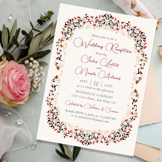 Invitation Réception De Mariage De Luxe Botanique Florale Pai (Créateur téléchargé)