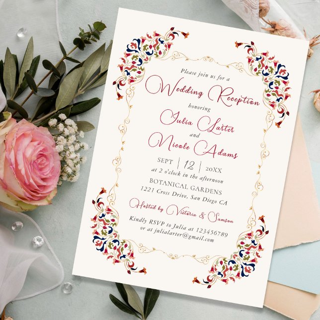 Invitation Réception De Mariage De Luxe Botanique Florale Pai (Créateur téléchargé)