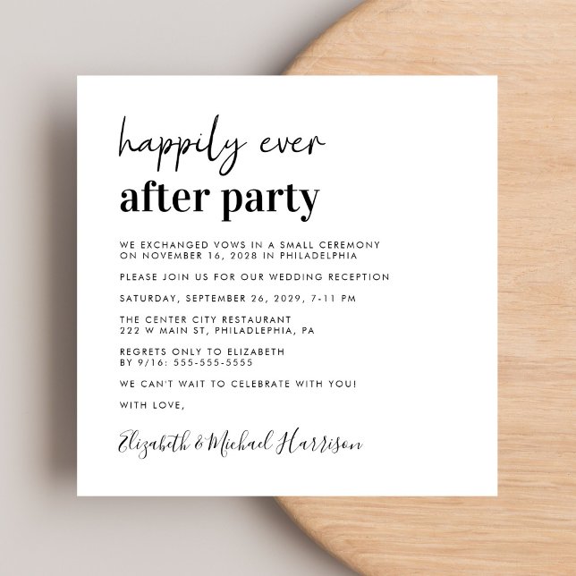 Invitation Réception De Mariage De Photo Chic (From private vows to a grand party - invite family and friends to celebrate your marriage!)