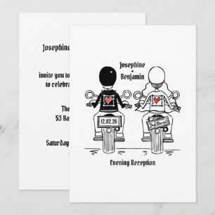Invitation Réception de mariage de soirée de moto de cycliste